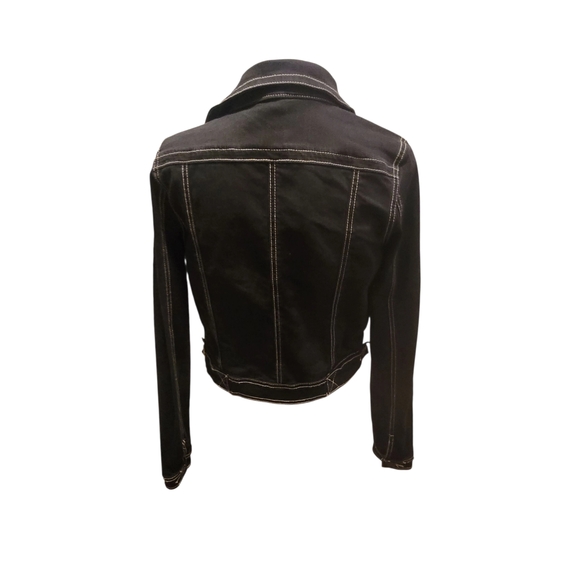 Jou Jou Dark Denim Jacket with Tan Stitching - Picture 9 of 9